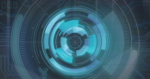 Image of scope scanning over shapes Stock Illustration