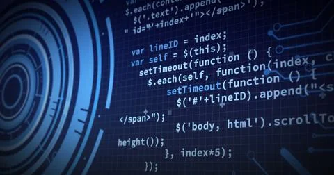 Image of scope scanning, processor elements and data processing on grid Stock Illustration