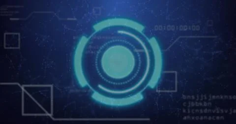 Image of scope scanning with qr code over stock market on black background イラスト素材