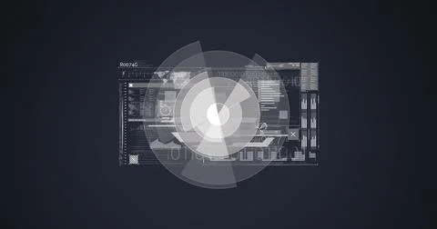 Image of scopes scanning and binary coding data processing over digital screen Stock Illustration
