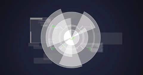 Image of scopes scanning and data processing on digital screen 스톡 일러스트