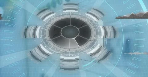 Image of scopes scanning and data processing over server 스톡 사진