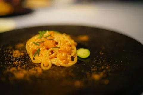 Image of seafood pasta Stock Photos
