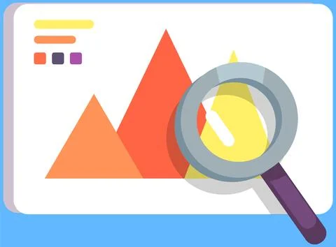 Image search vector icon. Photo gallery sign where user can find, edit and Illustrazione stock