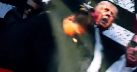 Image of Secret Service Agents During Donald Trump Assassination On The Flag 库存影片 290146929