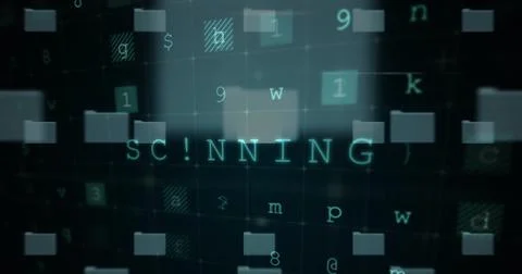 Image of security padlock and data processing over navy background Stock Illustration