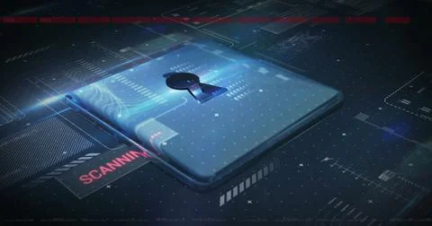 Image of security padlock over data processing on dark background Stockillustratie