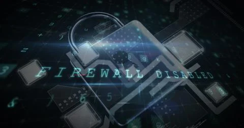 Image of security padlock over data processing on dark background Stock Illustration