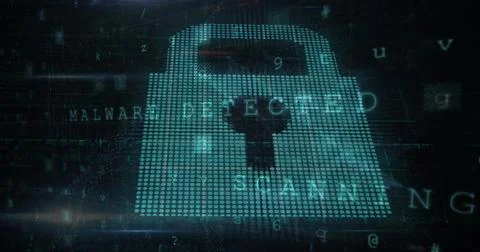 Image of security padlock over data processing on dark background Stock Illustration