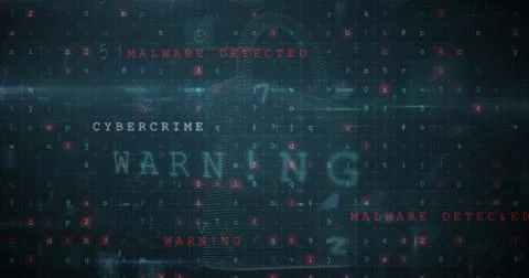 Image of security padlock over data processing on dark background Illustrazione stock