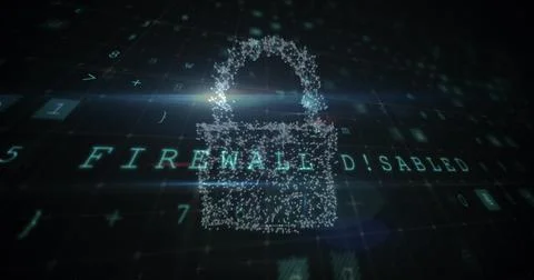 Image of security padlock over data processing on dark background Stock Illustration