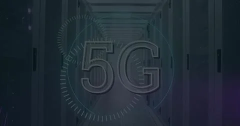 Image of security warnings over hand using computer mouse server room and data Illustrazione stock