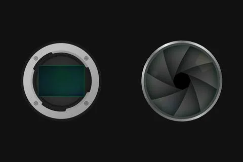 Image sensor and shutter. Stock Illustration
