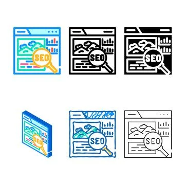Image seo color icon pack vector Stock Illustration