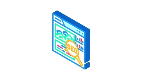 Image seo isometric icon animation Stock Footage 327285732