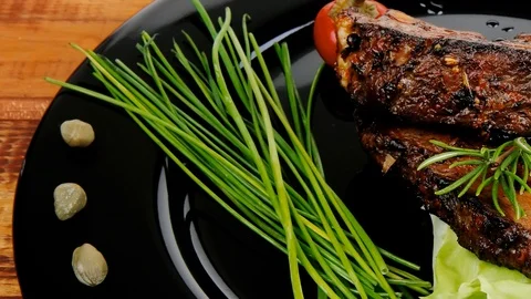 Image of served meat Video stock 88921221