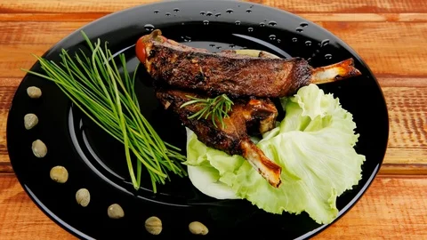 Image of served meat Video stock 88921746