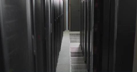 Image of server racks in data center representing modern cloud computing Stock Illustration
