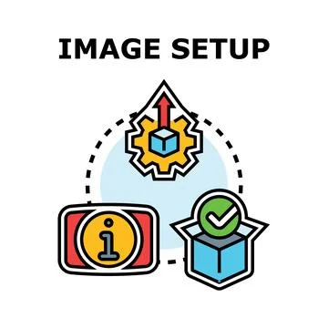Image setup concept with information and process completion 스톡 일러스트