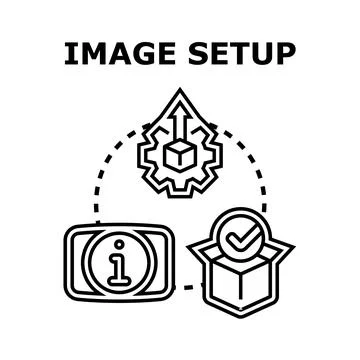Image setup concept with information and process completion 스톡 일러스트