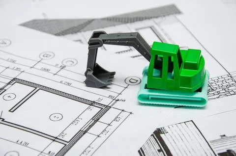 Image of several drawings for the project engineer jobs Stock Photos