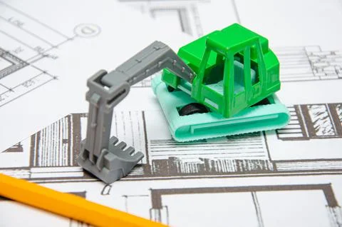 Image of several drawings for the project engineer jobs Stock Photos