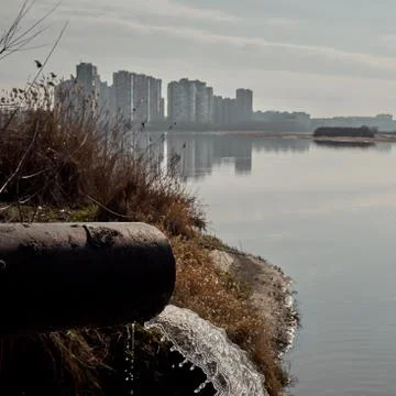 Image of sewage discharge. Stock Photos