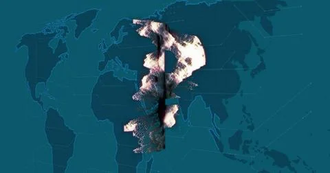 Image of shape over world map on green background Ilustração Stock
