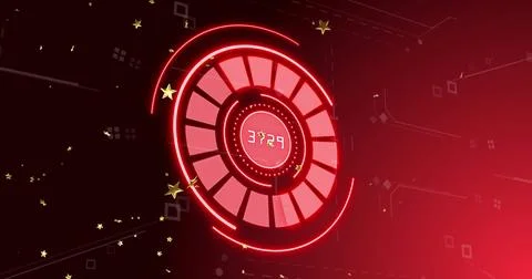 Image of shapes moving and data processing on black background Stock Photos