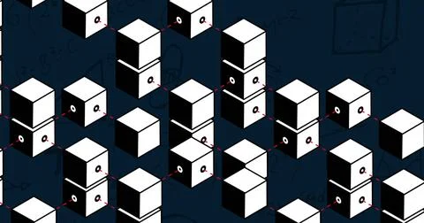Image of shapes moving on black background 스톡 일러스트