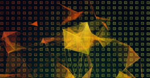 Image of shapes moving on black background Stock Illustration