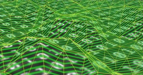 Image of shapes moving over binary coding Stock Photos