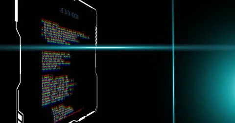 Image of shapes moving over data processing 库存插图