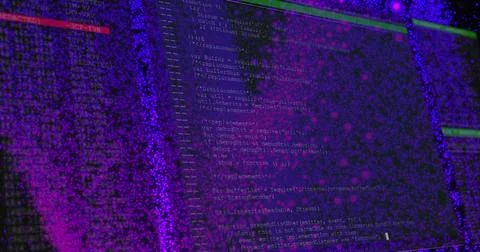 Image of shapes moving over data processing 스톡 일러스트