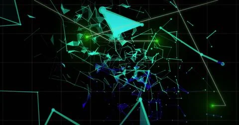 Image of shapes moving over light spots Foto stock