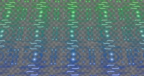 Image of shapes moving over network of connections, created using generative ai Illustrazione stock