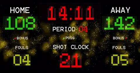 Image of shapes over score table Stockillustratie