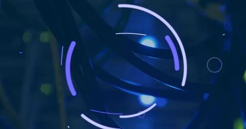 Image of shapes over server room Illustrazione stock