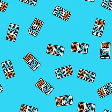Image sharing advertising vector seamless pattern Stock Illustration
