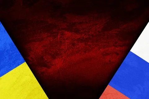 Image of sharp wall russian ukraine flag Stock Illustration
