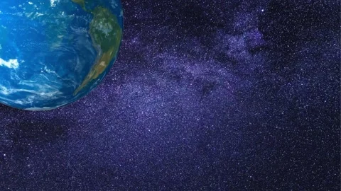 This image showcases a detailed view of planet Earth, prominently featured again Stock Footage 307293787