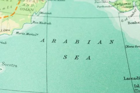 The image showcases a geographical map of the Arabian region, highlighting .. Stock Photos