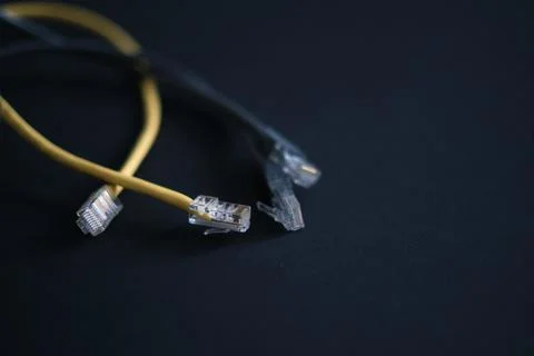 The image showcases network cables essential for high-speed data transmission Stock Photos