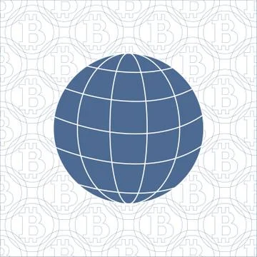 Image showing the possibility of using bitcoin as a means of payment in the w Stock Illustration