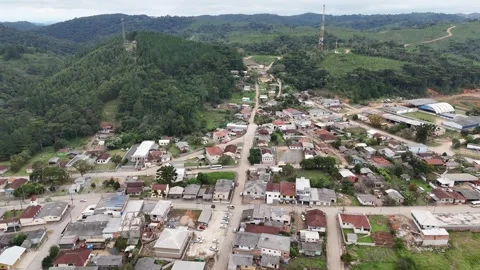 The image shows an aerial view of the city of Doutor Ulysses, in Parana Stock Footage 320631646