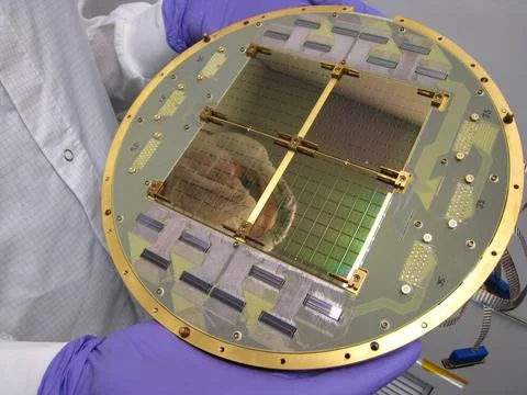 This image shows an array of the 512 superconducting detectors used on the... Stock Photos
