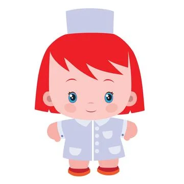 The image shows a cartoon character of a man with red hair, wearing a docto.. Stock Illustration