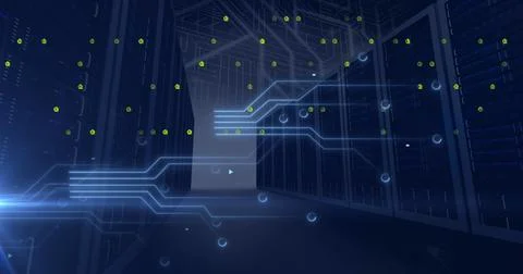 This image shows a computer processing data using binary code Illustrazione stock