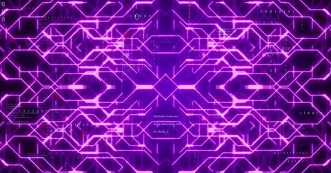 This image shows a digital interface with a binary coding moving over a Foto stock