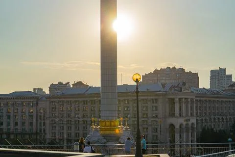 Image shows a large statue or monument located within an urban area, possib.. Stock Photos